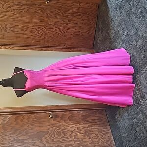 Beautiful bright pink prom/formal ball gown with lace up back